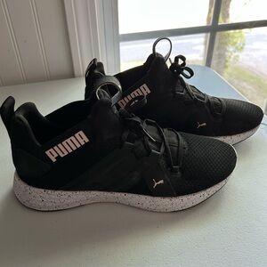 Puma Black Sneakers with Speckled White Sole